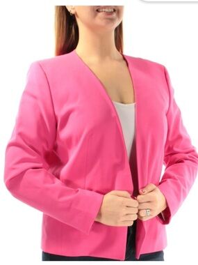 Nine West | Women's Newport Bay Open- Front Blazer Jacket | Candy pink | US 14